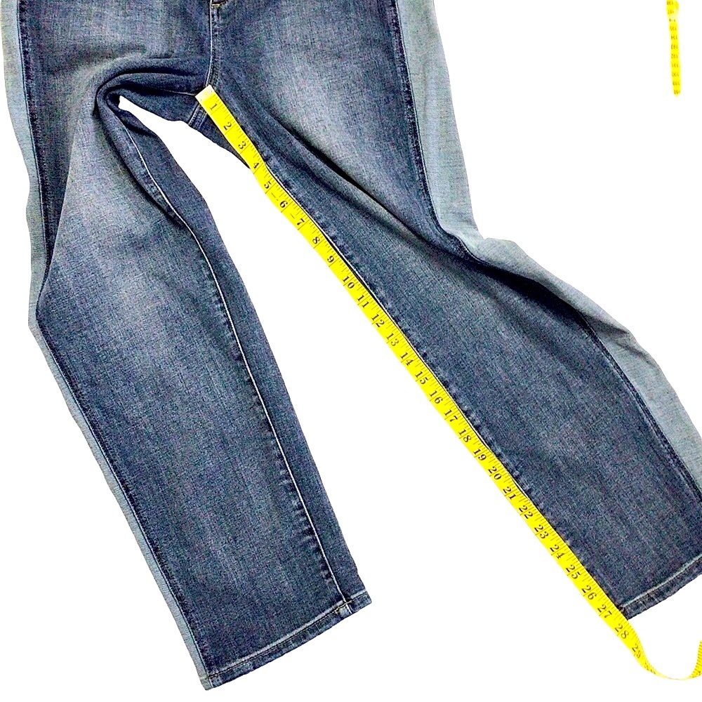 LOGO by Lori Goldstein Boyfriend Two Tone Side Panel Jeans Size 10 - Picture 11 of 12